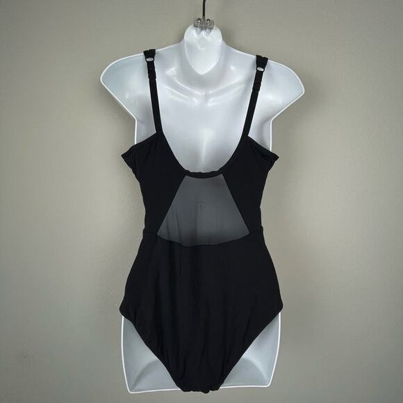 Jets Australia by Jessika Allen Black One-Piece Swimsuit Size 10 Surplice - Picture 3 of 7